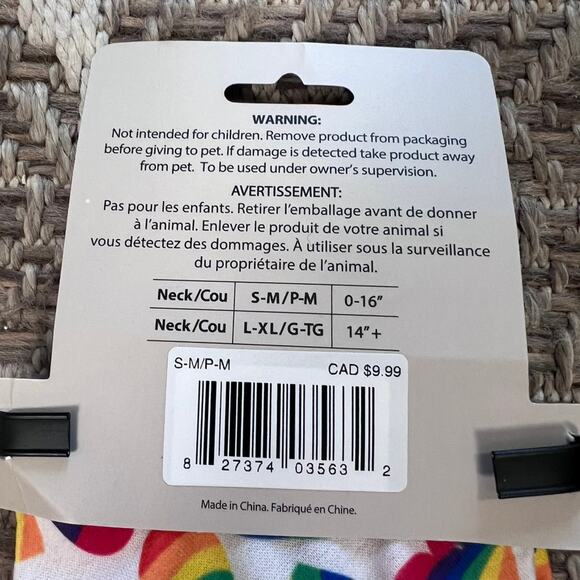Dog Bandana Print: Rainbow hearts Sz S-M - Picture 4 of 4